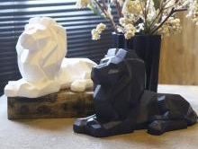 幾何疊紙獅子擺件_濱州宏景雕塑有限公司
